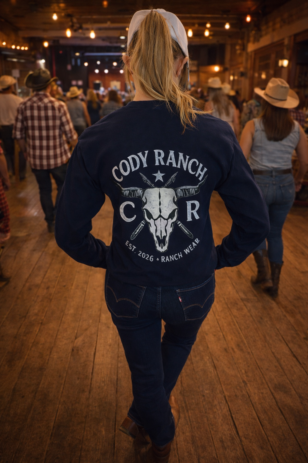 Women’s Long Sleeve Cowgirl T-Shirt | “Bare Bones” Western Tee | Cody Ranch Wear