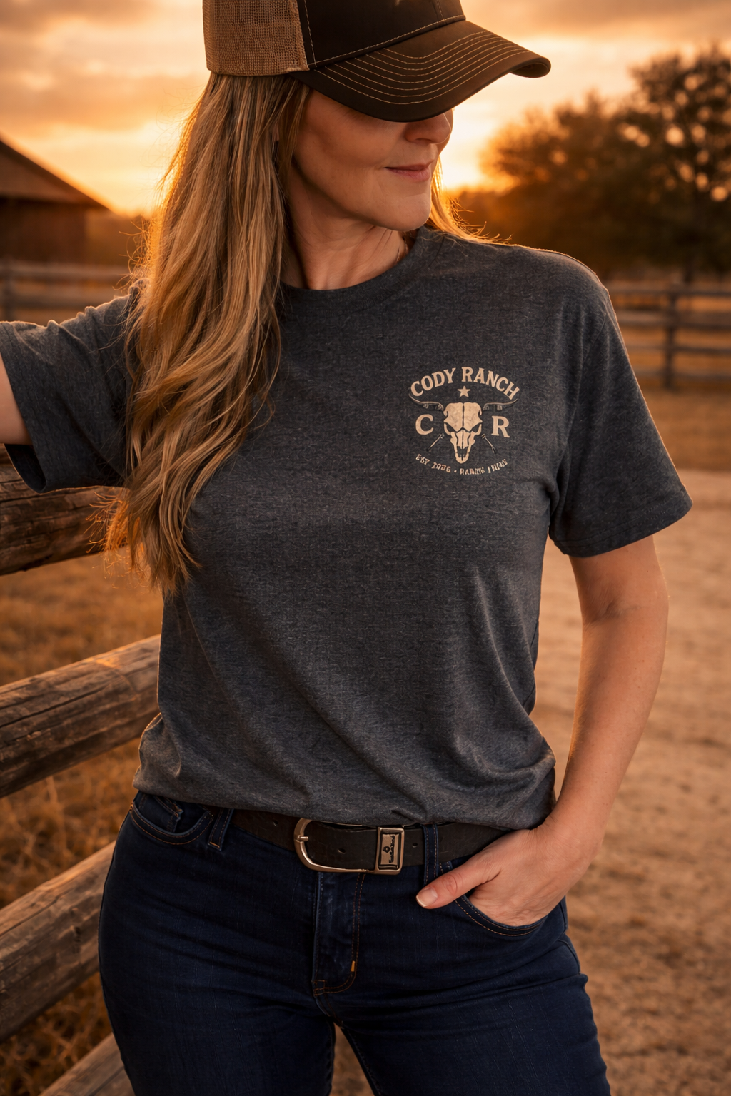 Women’s Cowgirl T-Shirt | Stars & Stripes Flag Western Graphic Tee | Cody Ranch Wear