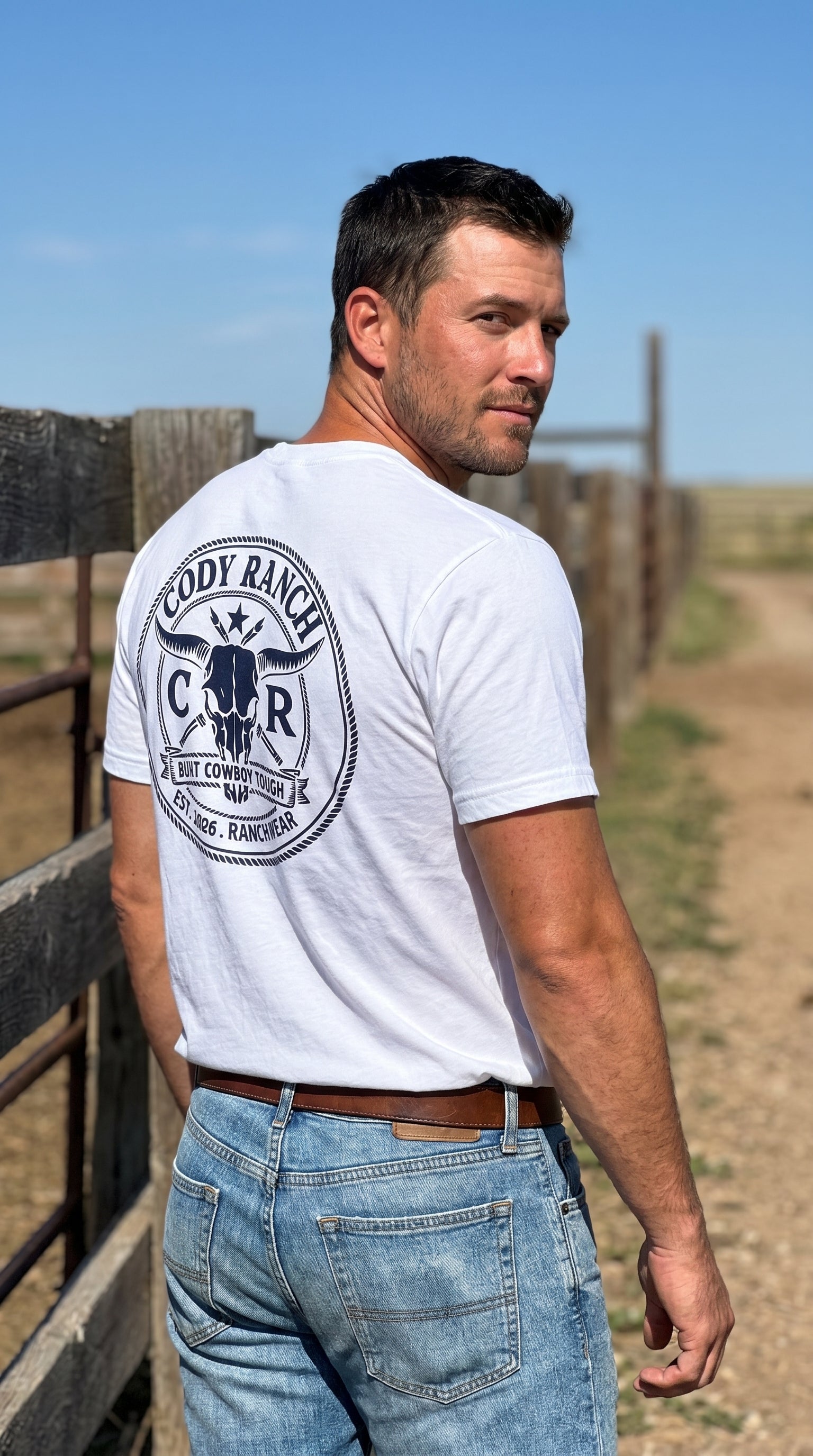 Cody Ranch Signature Cowboy Graphic T-Shirt | Premium 180gsm Cotton | Built Cowboy Tough