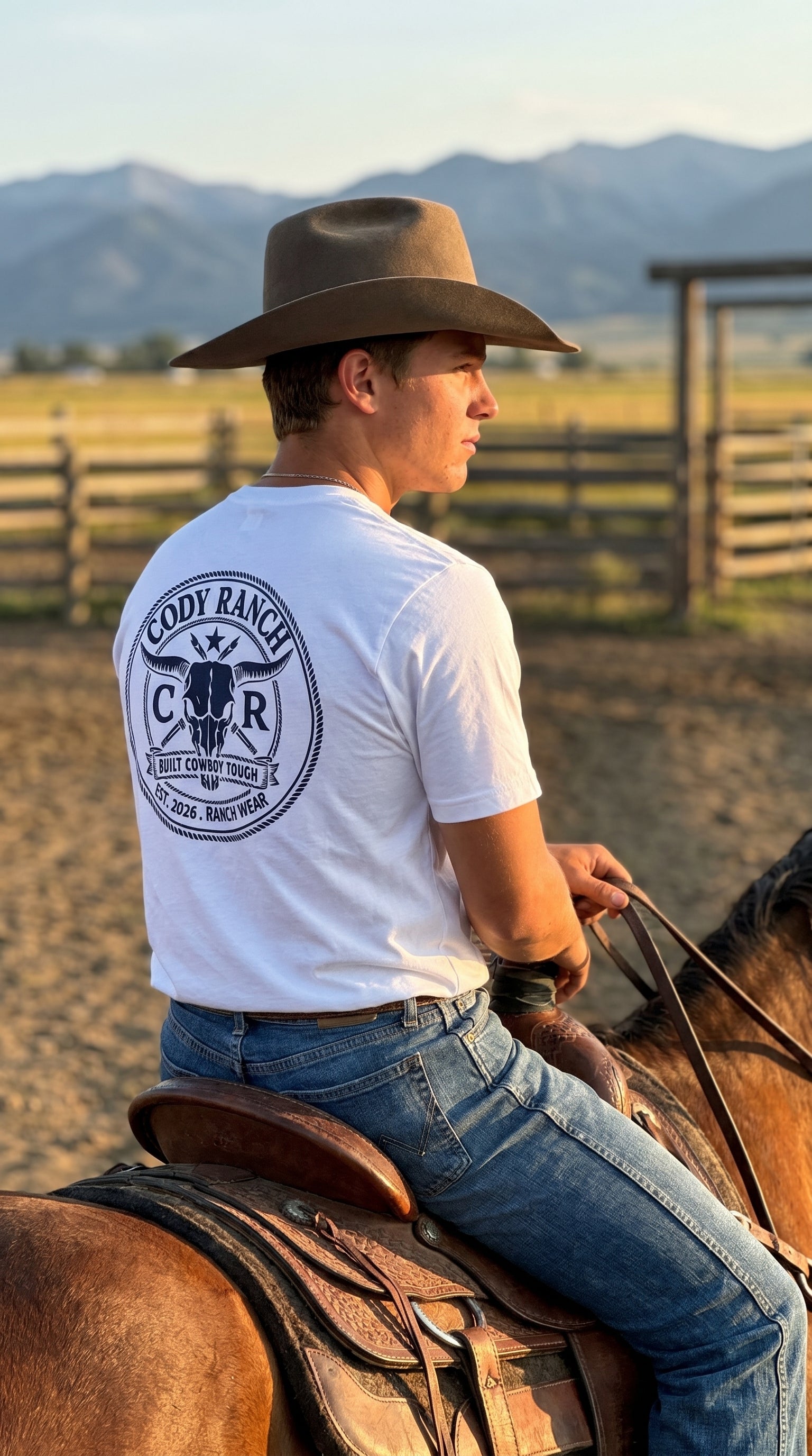 Cody Ranch Signature Cowboy Graphic T-Shirt | Premium 180gsm Cotton | Built Cowboy Tough